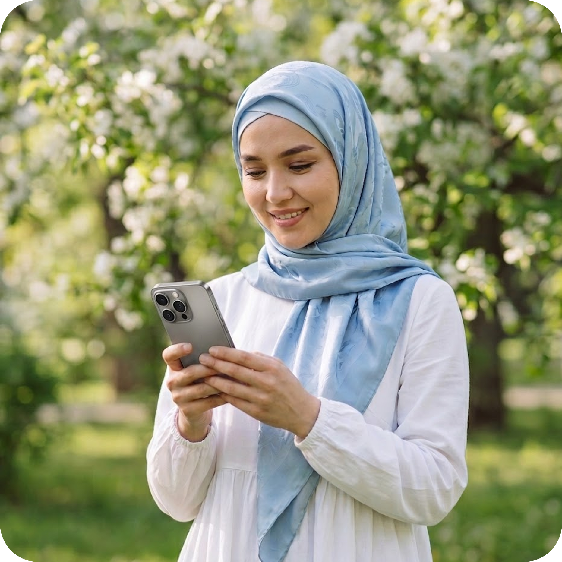 Woman using mobile phone outdoors